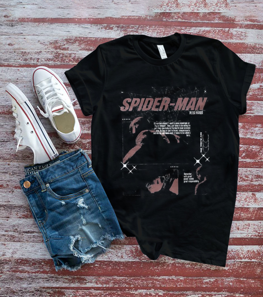 Spider Man Peter Parker Remember With Great Power Comes Great Responsibility Comic Strip T-Shirt