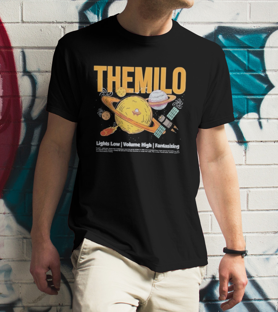 The Milo Space Planets Lights Low Volume High Fantasizing T-Shirt
