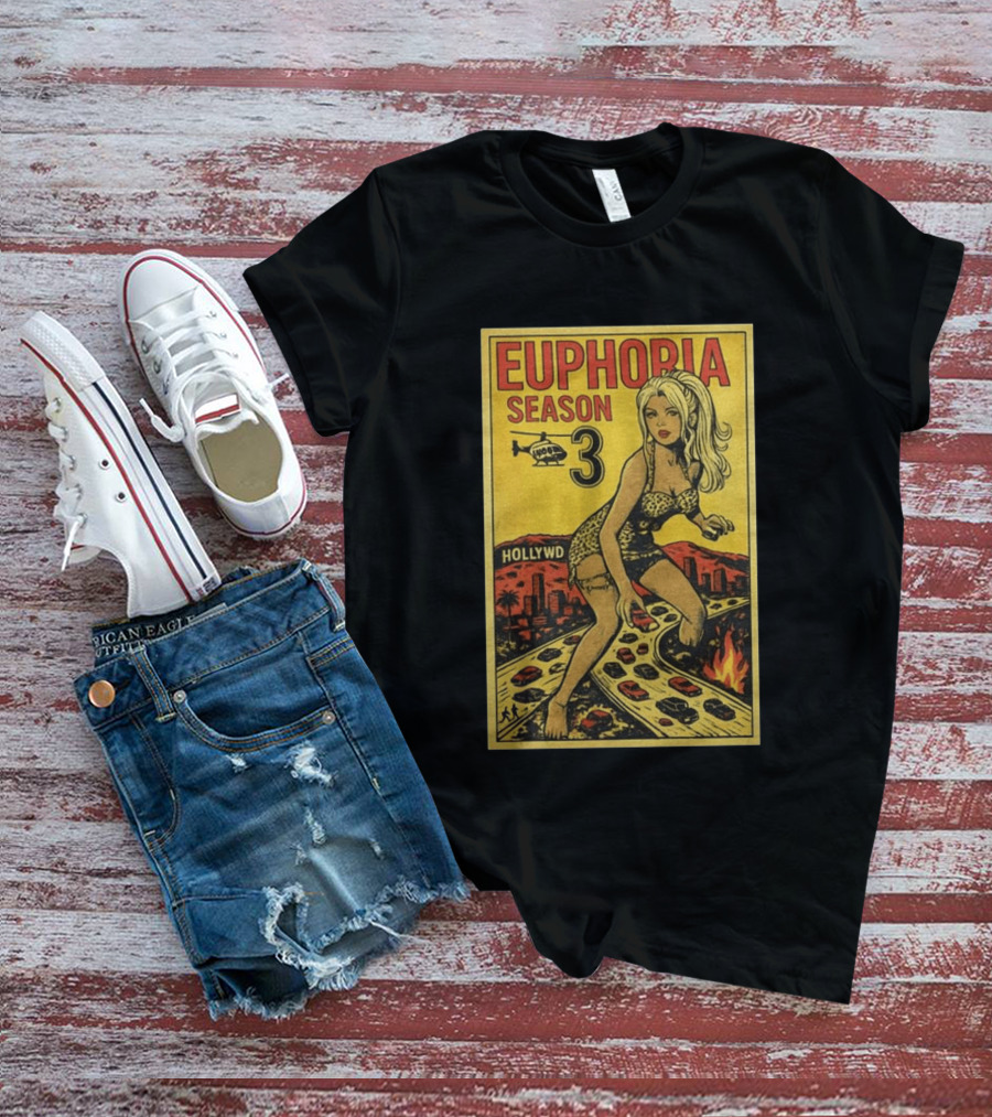 Euphoria Season 3 Hollywood Giant Woman Retro Comic T-Shirt