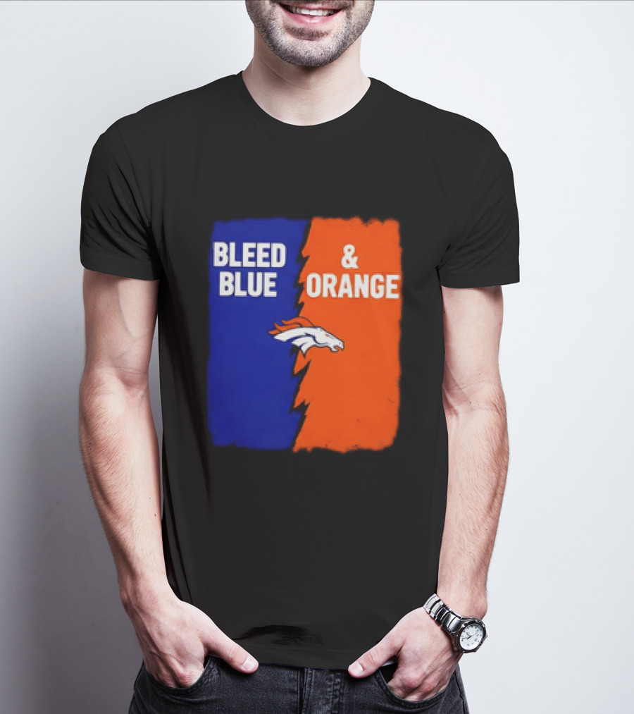 Bleed Blue And Orange Denver Broncos T-Shirt