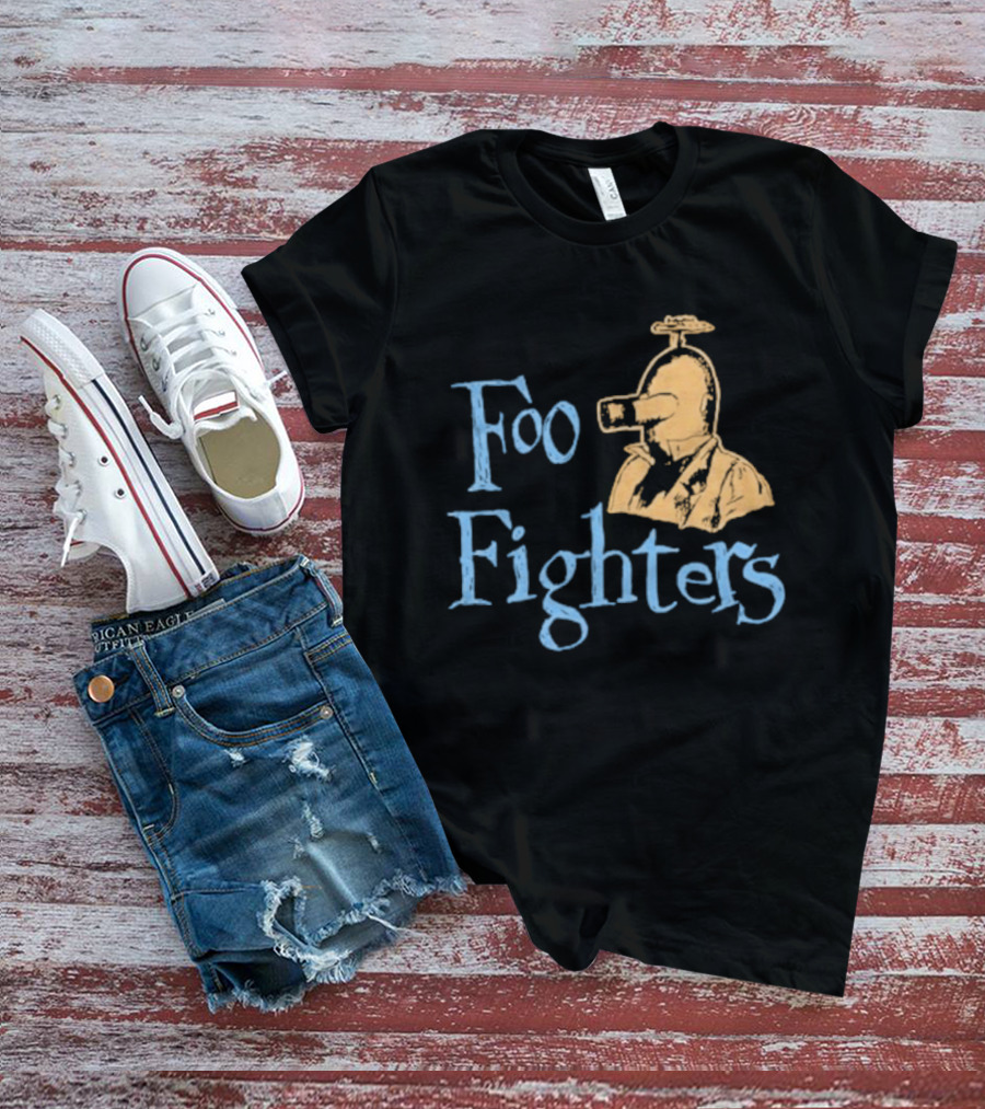 Foo Fighters Retro Pilot Helmet Sketch T-Shirt
