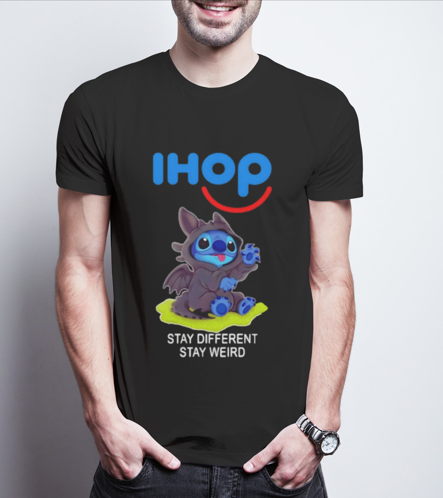 IHOP Stitch Toothless Stay Different Stay Weird T-Shirt