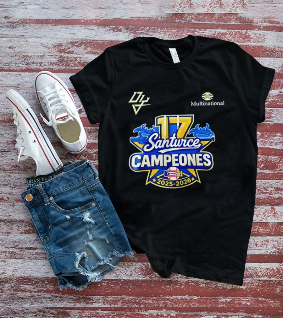 Santurce Campeones 2023 2026 LBPRC 17 Multinational T-Shirt