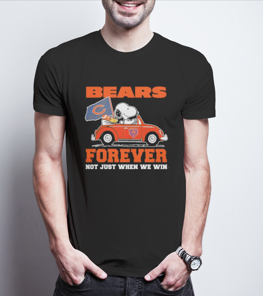 Bears Forever Snoopy And Woodstock Driving Car Not Just When We Win T-Shirt
