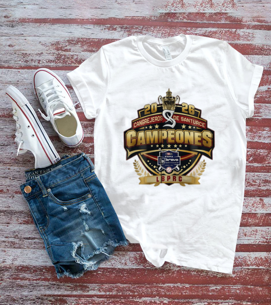 Cangrejeros De Santurce 2026 Campeones Celebrate LBPRC Trophy Baseball T-Shirt