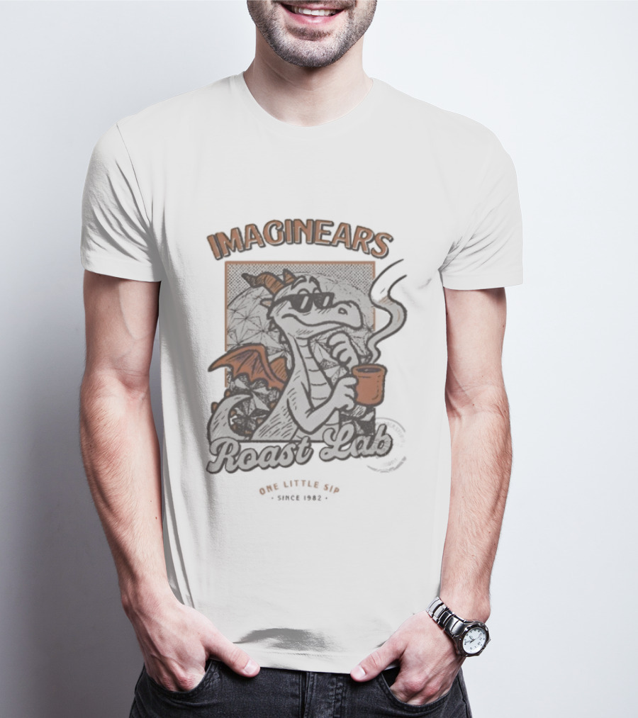 Imaginears Roast Lab One Little Sip Since 1982 Dragon Wings And Coffee Cup T-Shirt