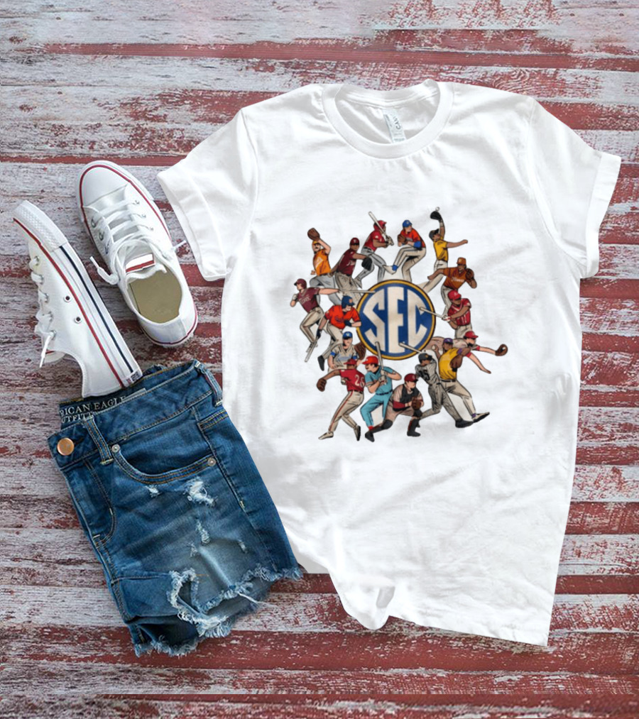 SEC Schools Baseball Players Ole Miss Around The SEC T-Shirt