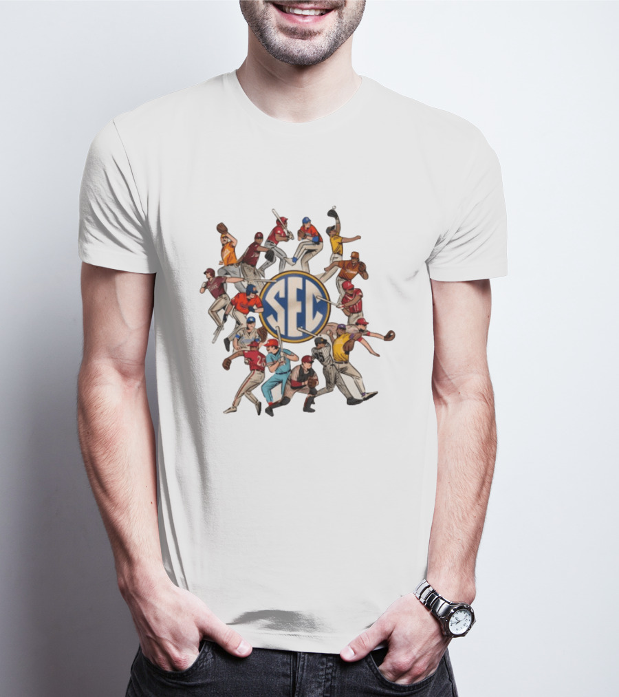 SEC Schools Baseball Players Ole Miss Around The SEC T-Shirt
