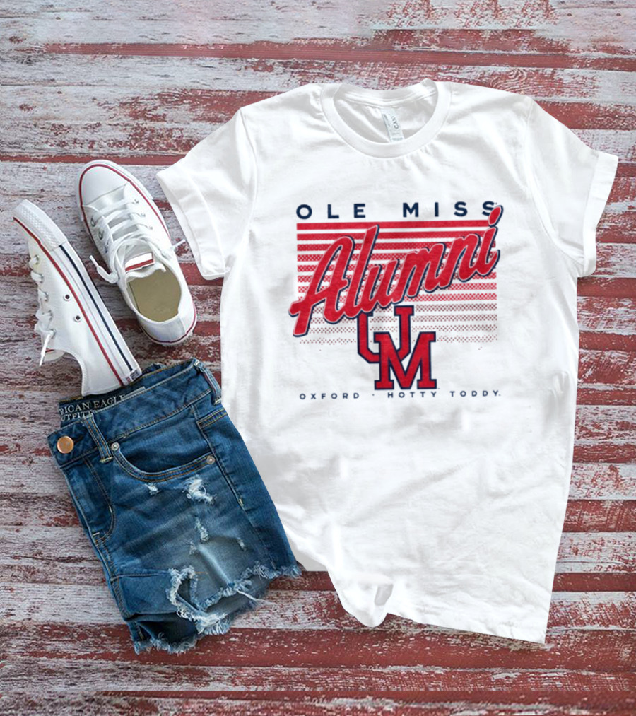 Ole Miss Alumni UM Oxford Hotty Toddy Stripes T-Shirt