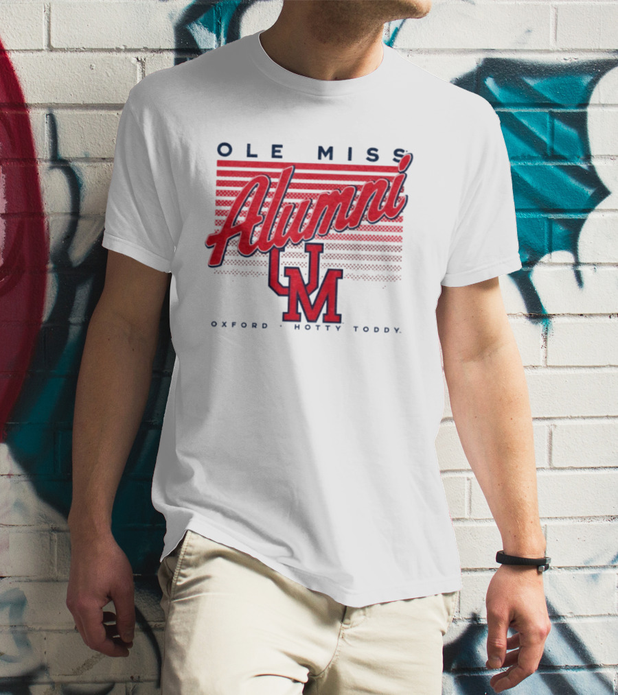 Ole Miss Alumni UM Oxford Hotty Toddy Stripes T-Shirt