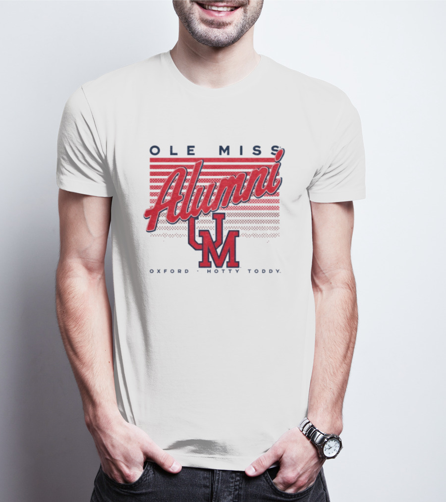 Ole Miss Alumni UM Oxford Hotty Toddy Stripes T-Shirt