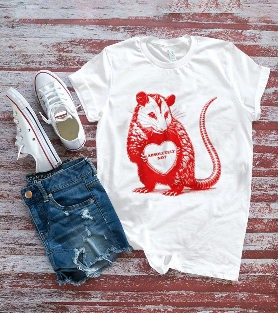 Absolutely Not Valentine Opossum Heart T-Shirt