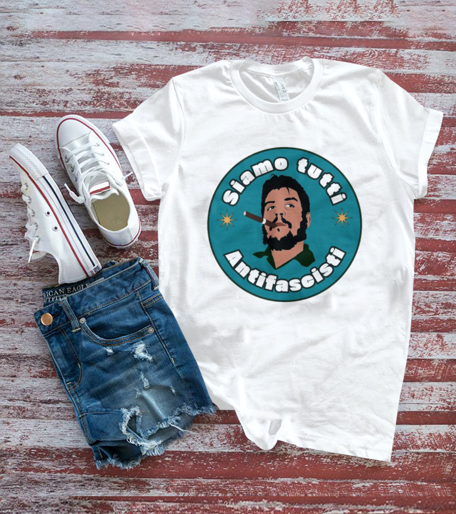 Siamo Tutti Antifascisti Portrait With Cigar And Stars T-Shirt