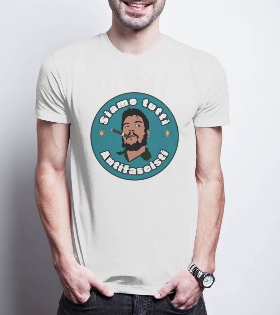 Siamo Tutti Antifascisti Portrait With Cigar And Stars T-Shirt