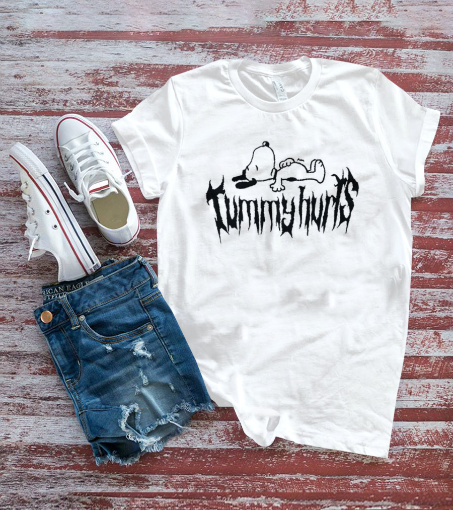 Snoopy Tummy Hurts Dripping T-Shirt