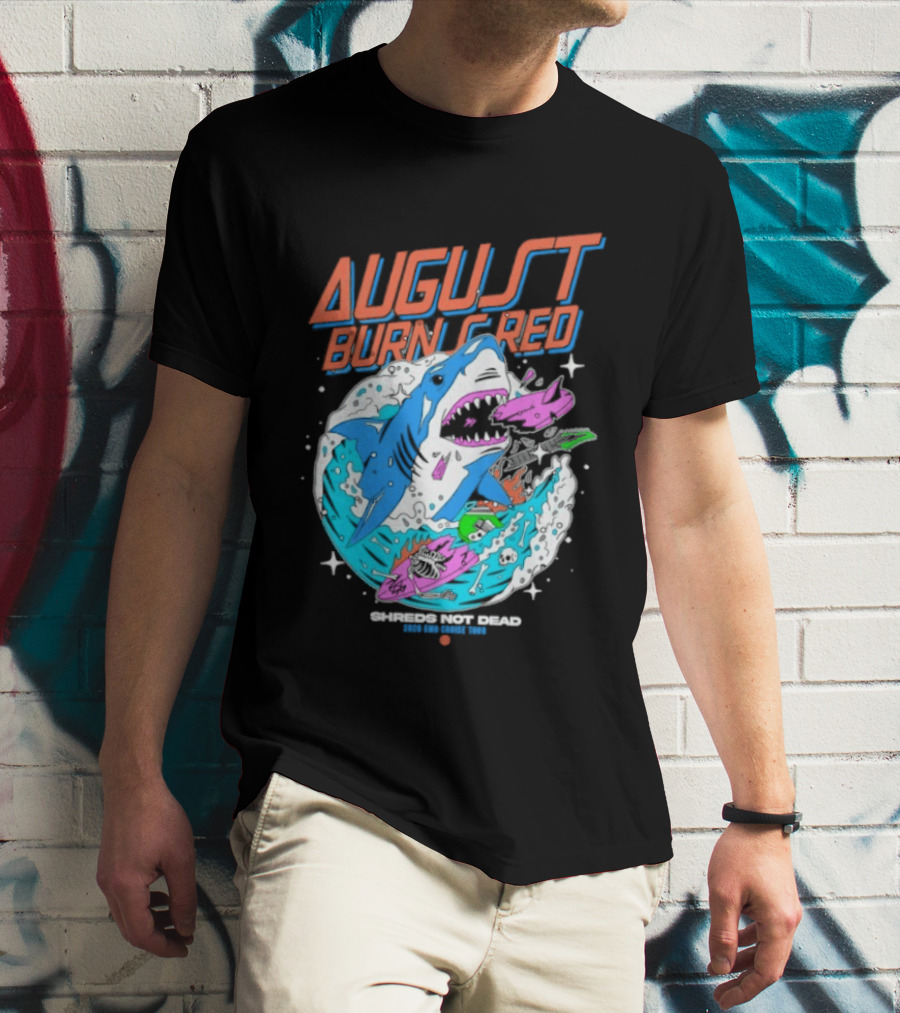 August Burns Red Shreds Not Dead Emo Cruise Tour 2026 Shark Explosion T-Shirt