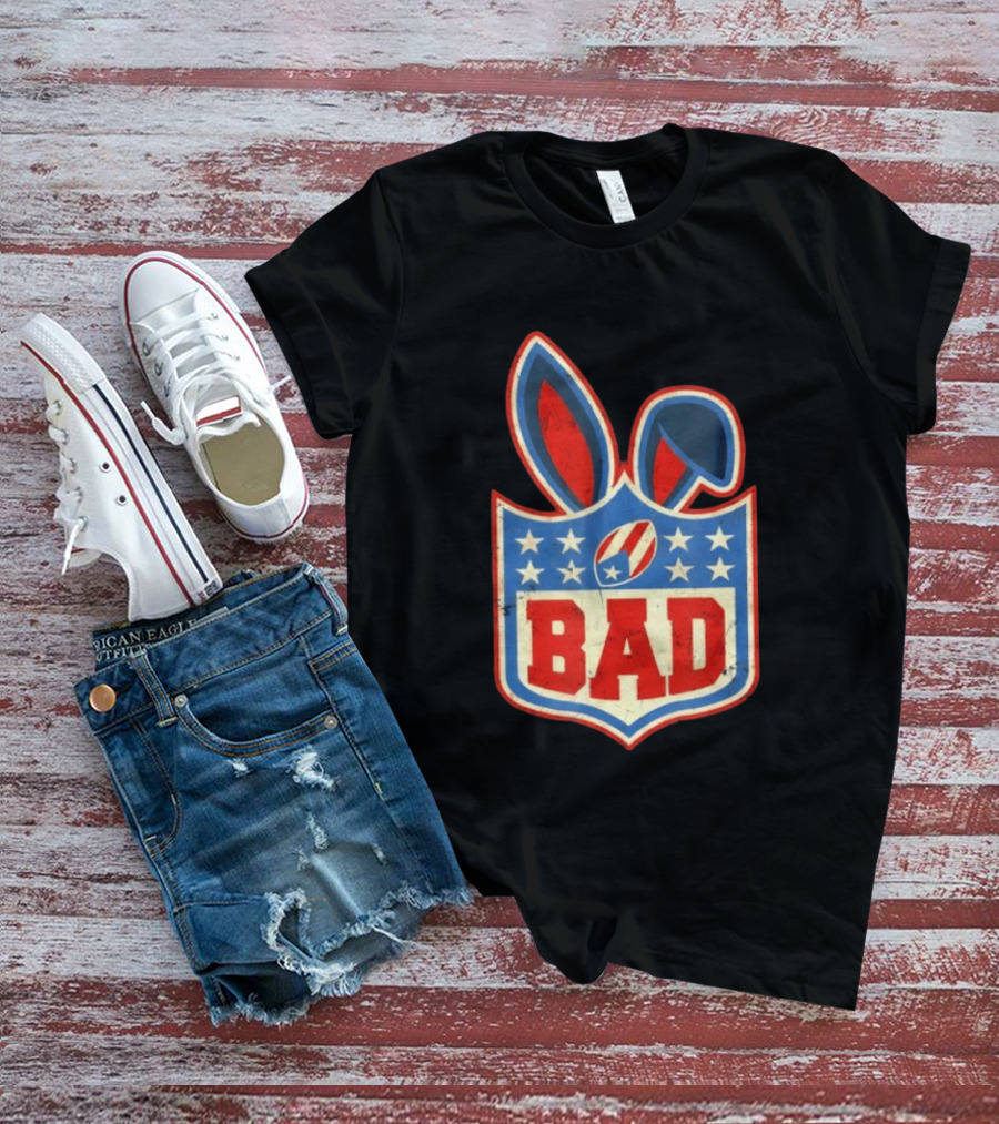 BAD Bunny Football Old School NFL Shield T-Shirt