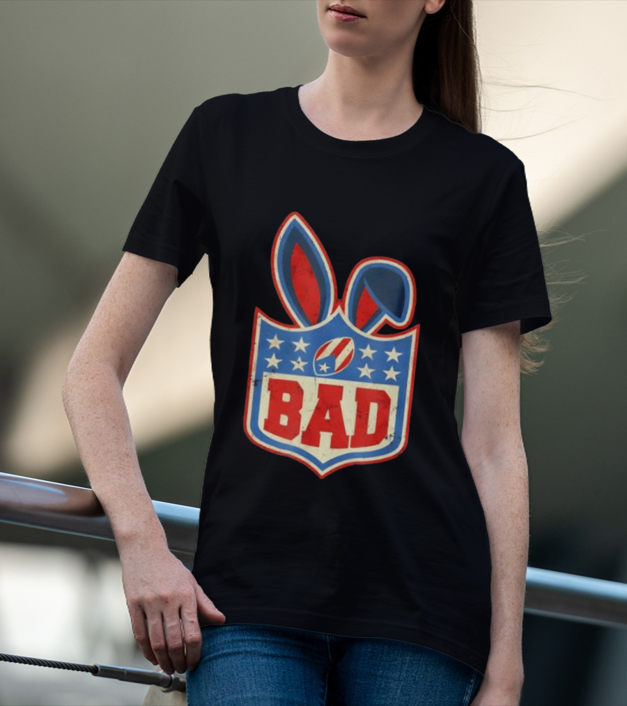 BAD Bunny Football Old School NFL Shield T-Shirt