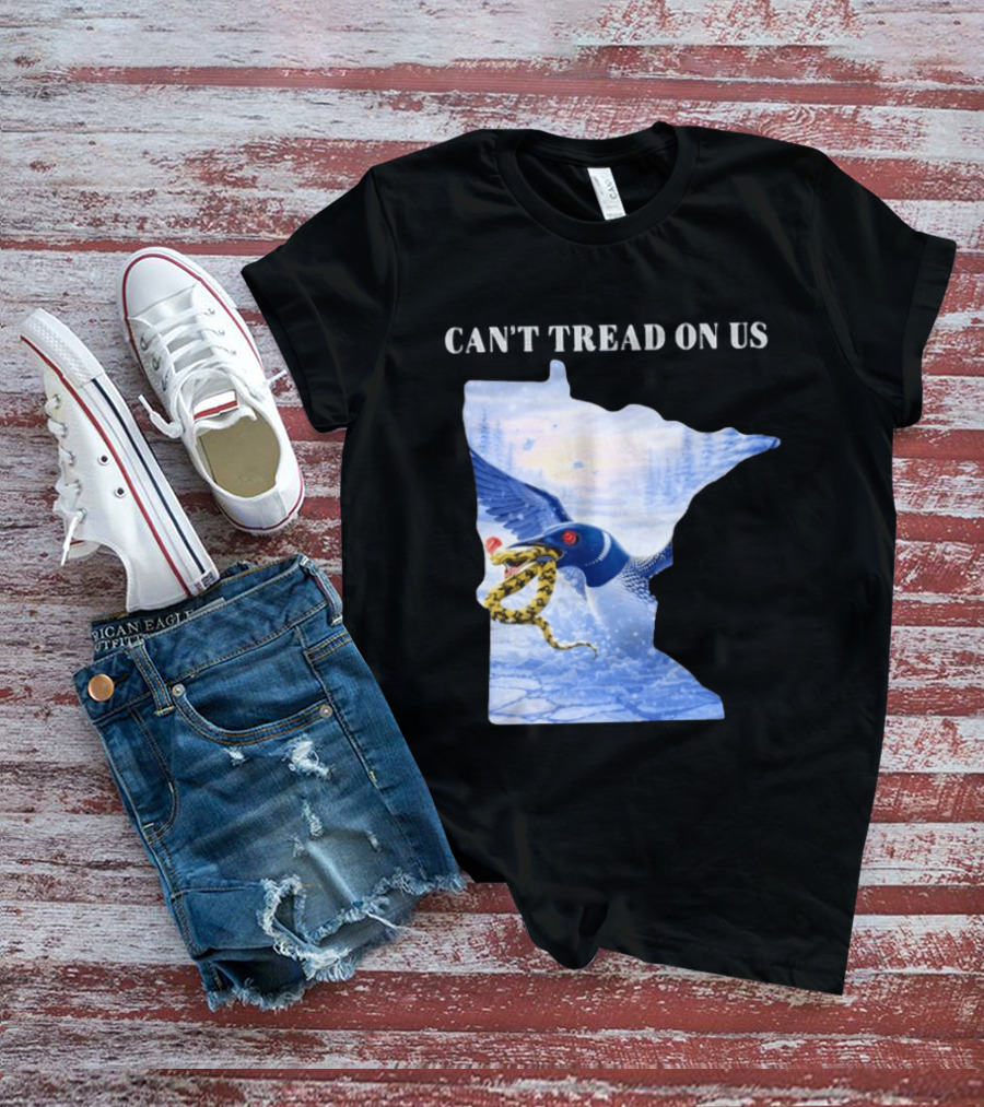 Can't Tread On Us Loon Snake Minnesota Ice Support T-Shirt