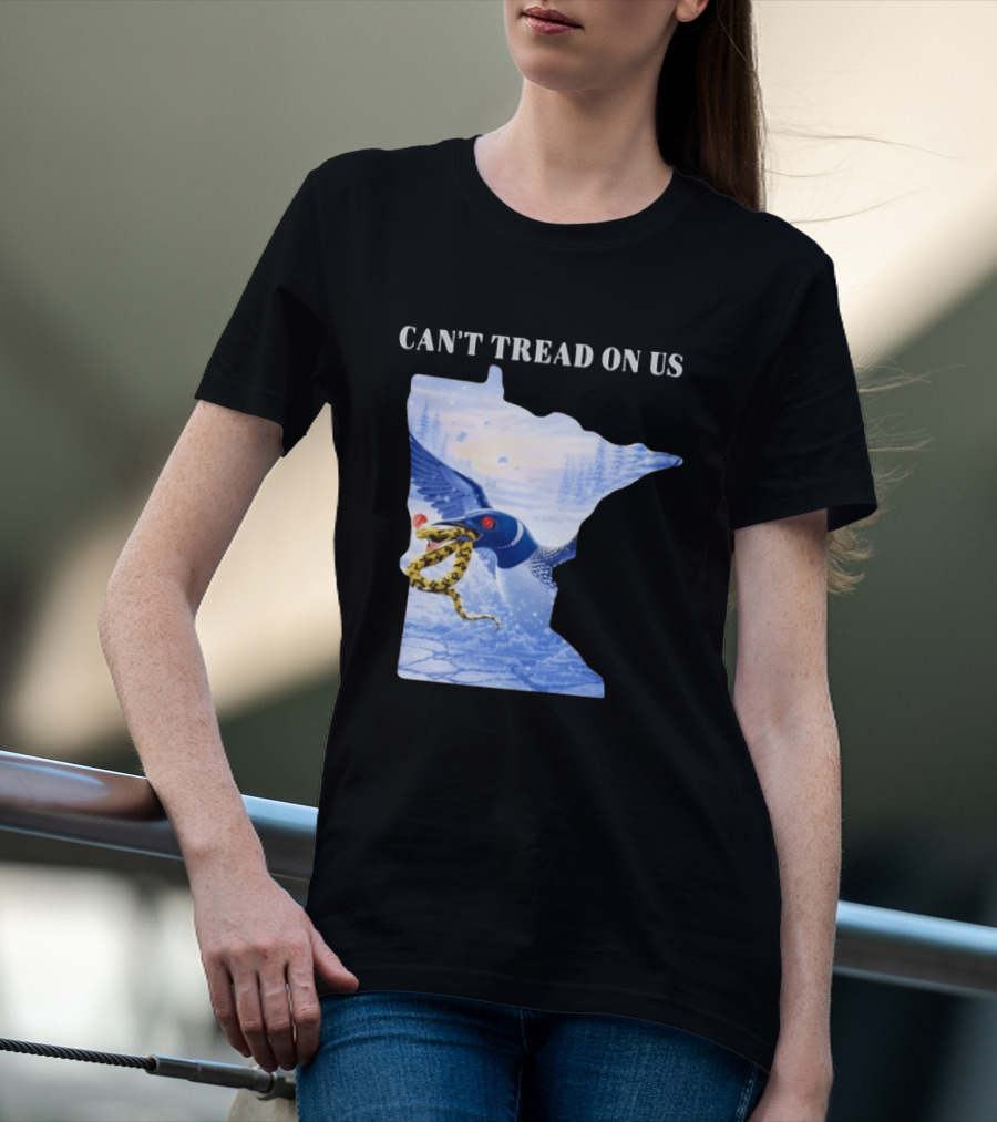 Can't Tread On Us Loon Snake Minnesota Ice Support T-Shirt