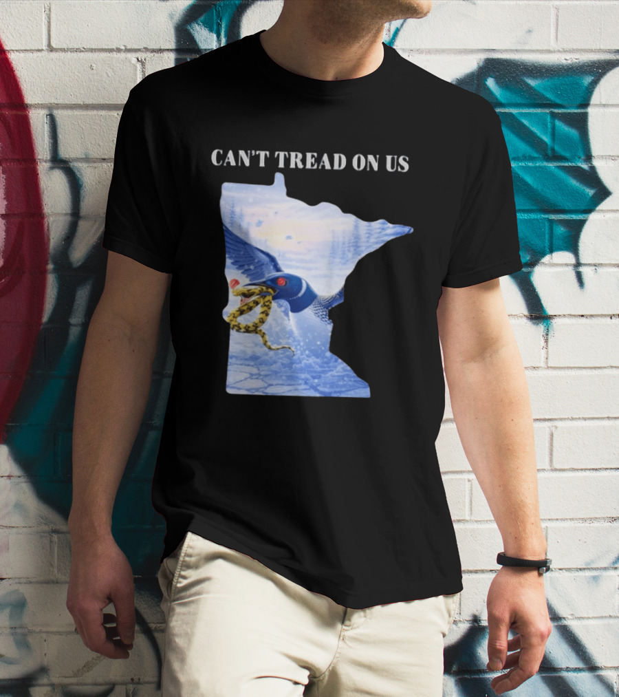 Can't Tread On Us Loon Snake Minnesota Ice Support T-Shirt