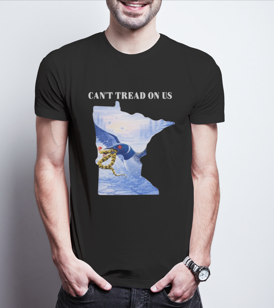 Can't Tread On Us Loon Snake Minnesota Ice Support T-Shirt