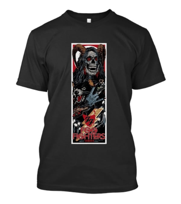 Foo Fighters Take Cover Tour 2026 Launceston Tasmania Skull Demon And Wolf T-Shirt