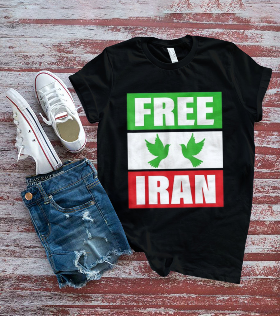 Free Iran Green White Red Peace Doves Freedom T-Shirt