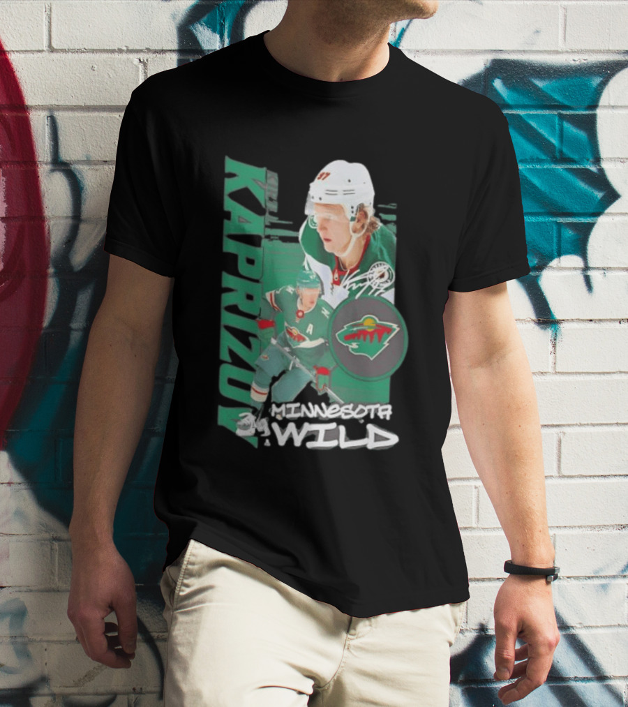 Minnesota Wild Kaprizov 97 Playmaker Hockey Star T-Shirt