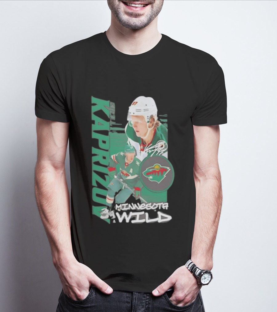 Minnesota Wild Kaprizov 97 Playmaker Hockey Star T-Shirt