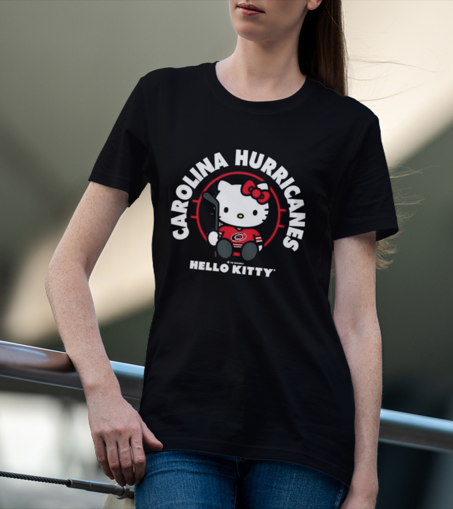 Hello Kitty Carolina Hurricanes Hockey Player T-Shirt