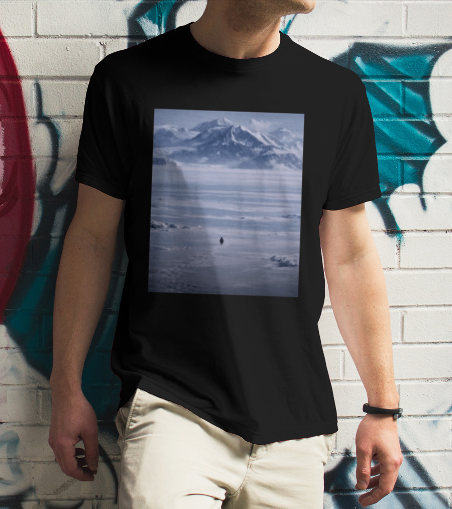The Nihilist Penguin In Snowy Mountain Landscape T-Shirt
