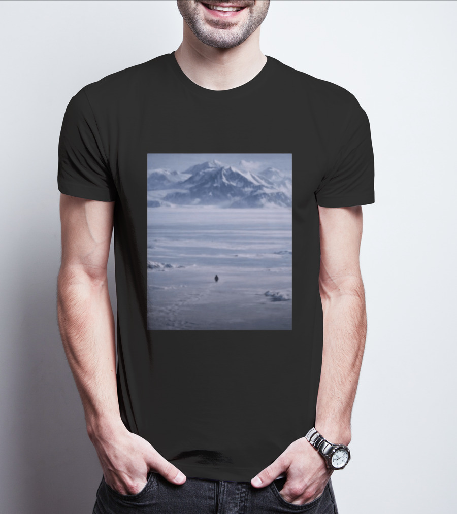 The Nihilist Penguin In Snowy Mountain Landscape T-Shirt