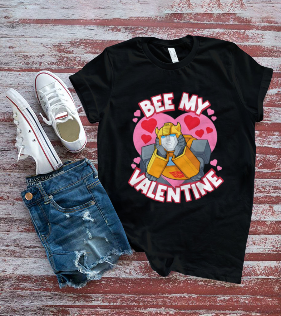 BEE MY VALENTINE Transformers Bumblebee Valentine's Day Hearts T-Shirt