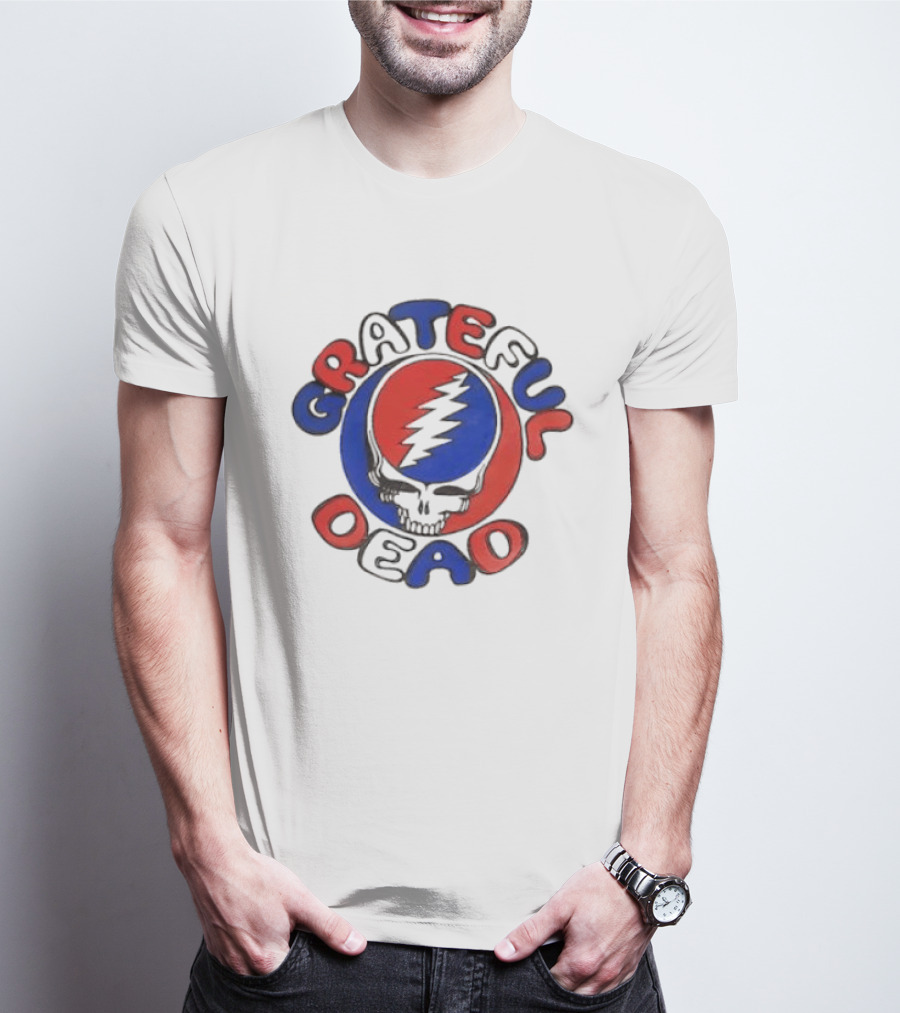 Grateful Dead Steal Your Face Skull Red Blue Bolt T-Shirt