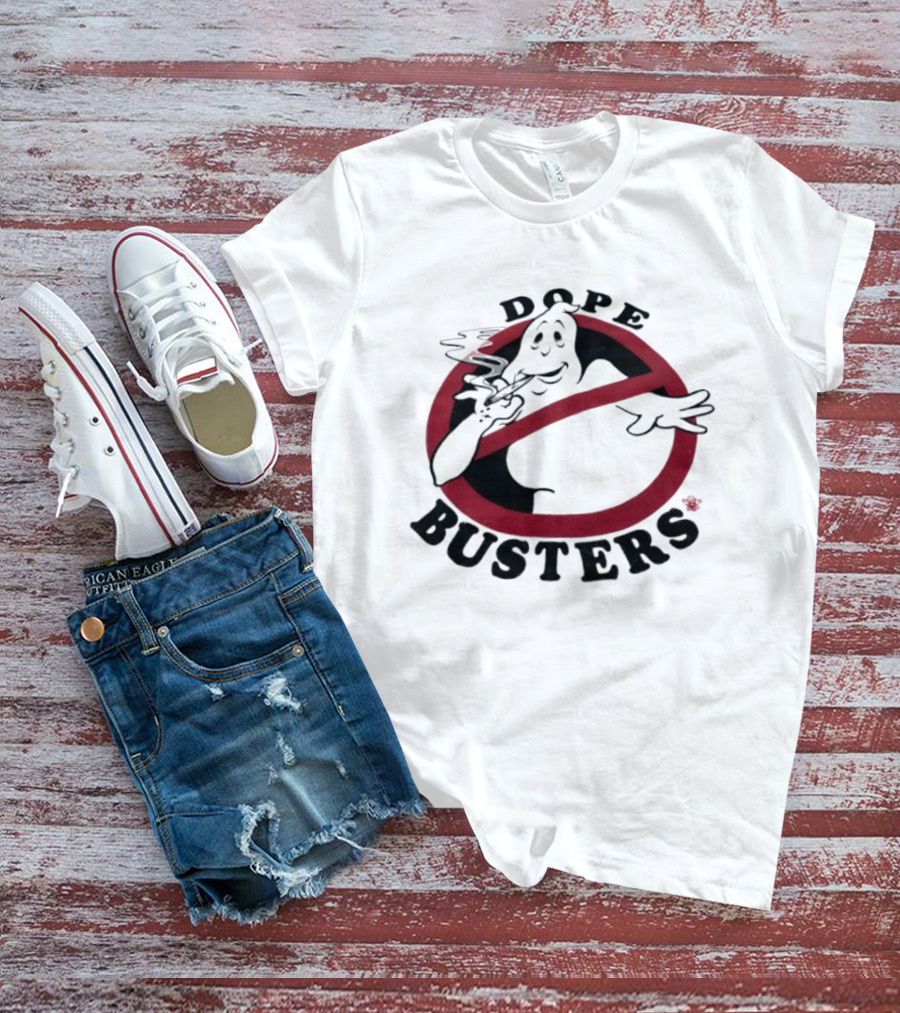 Ghostbusters Dope Busters Smoking Ghost Red Circle T-Shirt