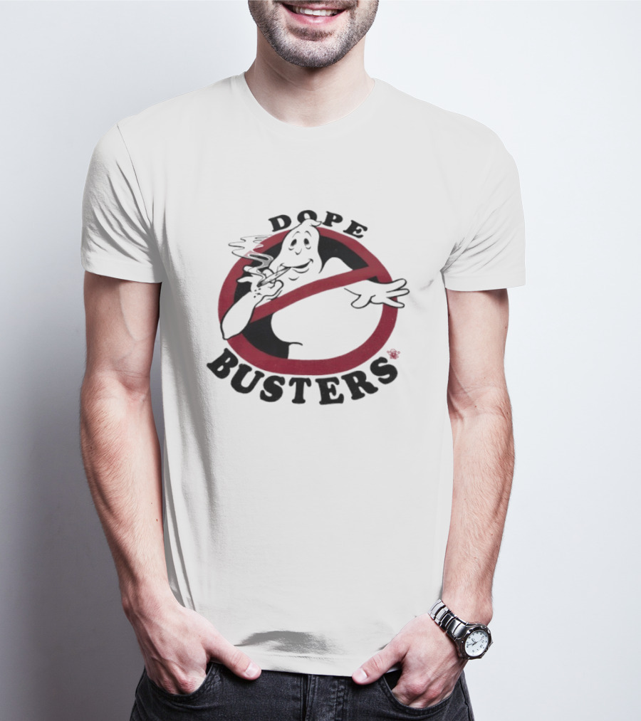 Ghostbusters Dope Busters Smoking Ghost Red Circle T-Shirt