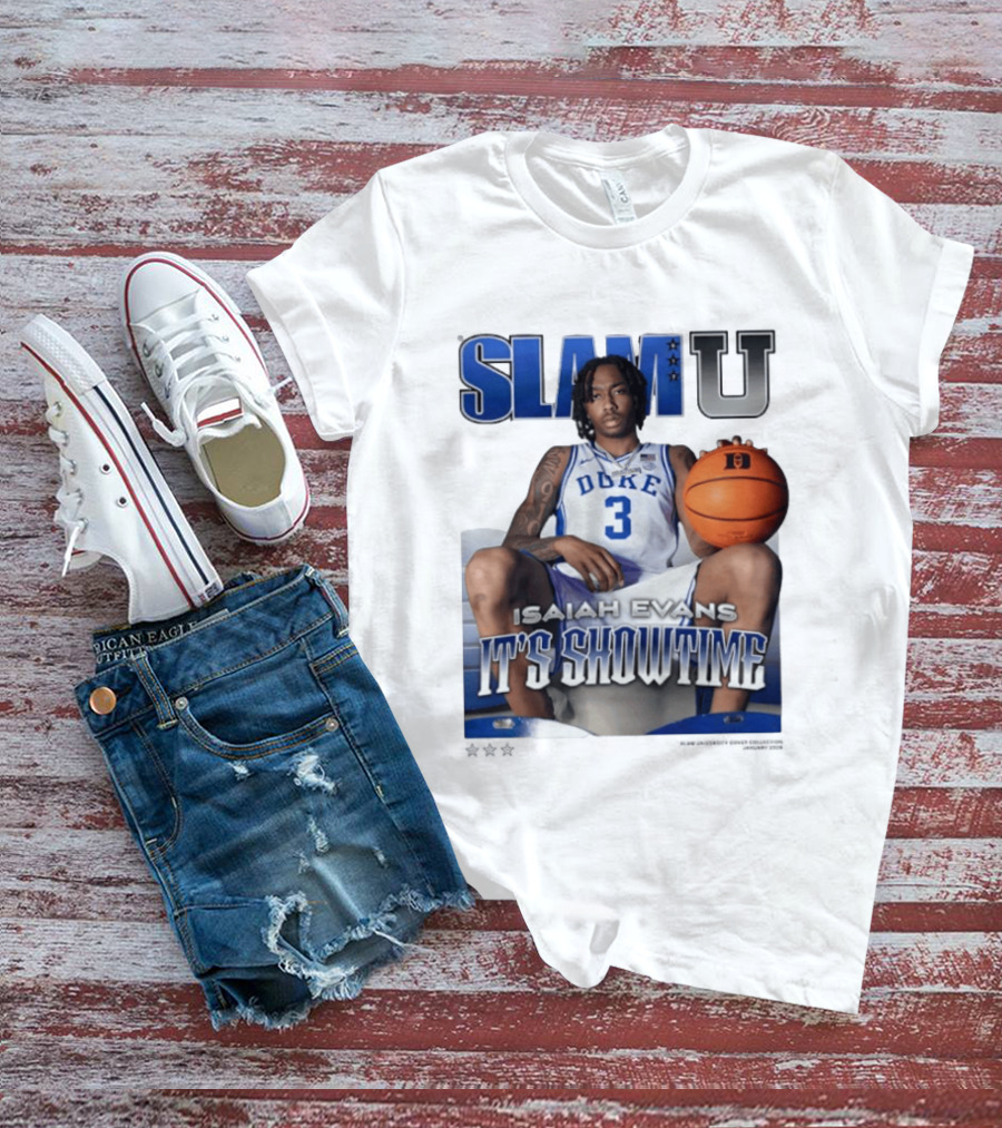 Slam U Isaiah Evans Duke Basketball It's Showtime T-Shirt