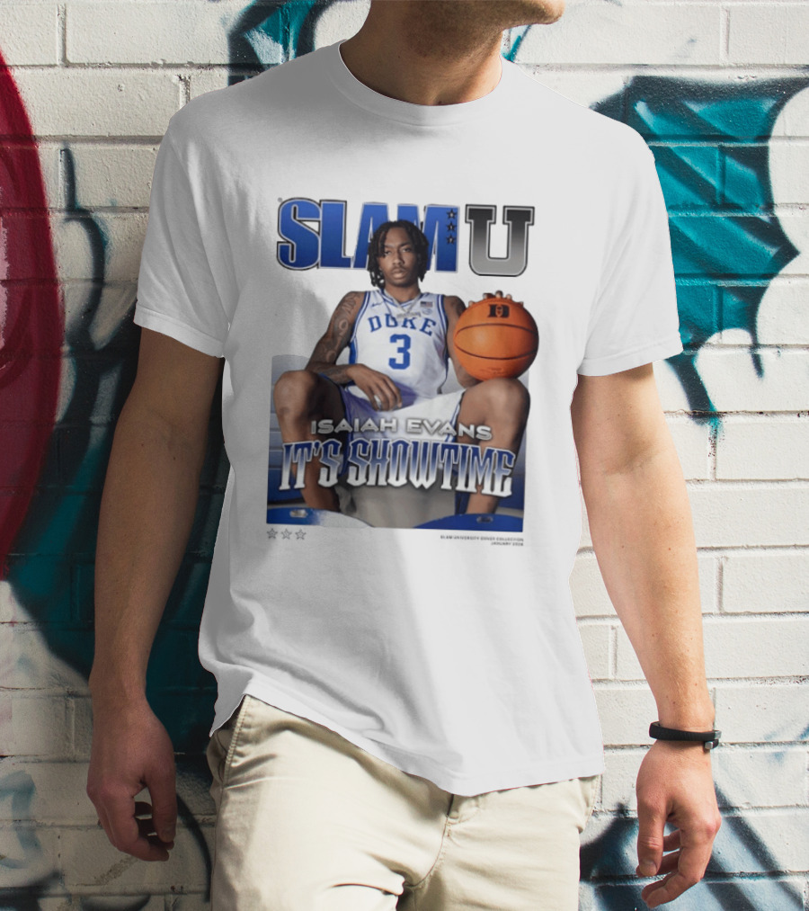 Slam U Isaiah Evans Duke Basketball It's Showtime T-Shirt
