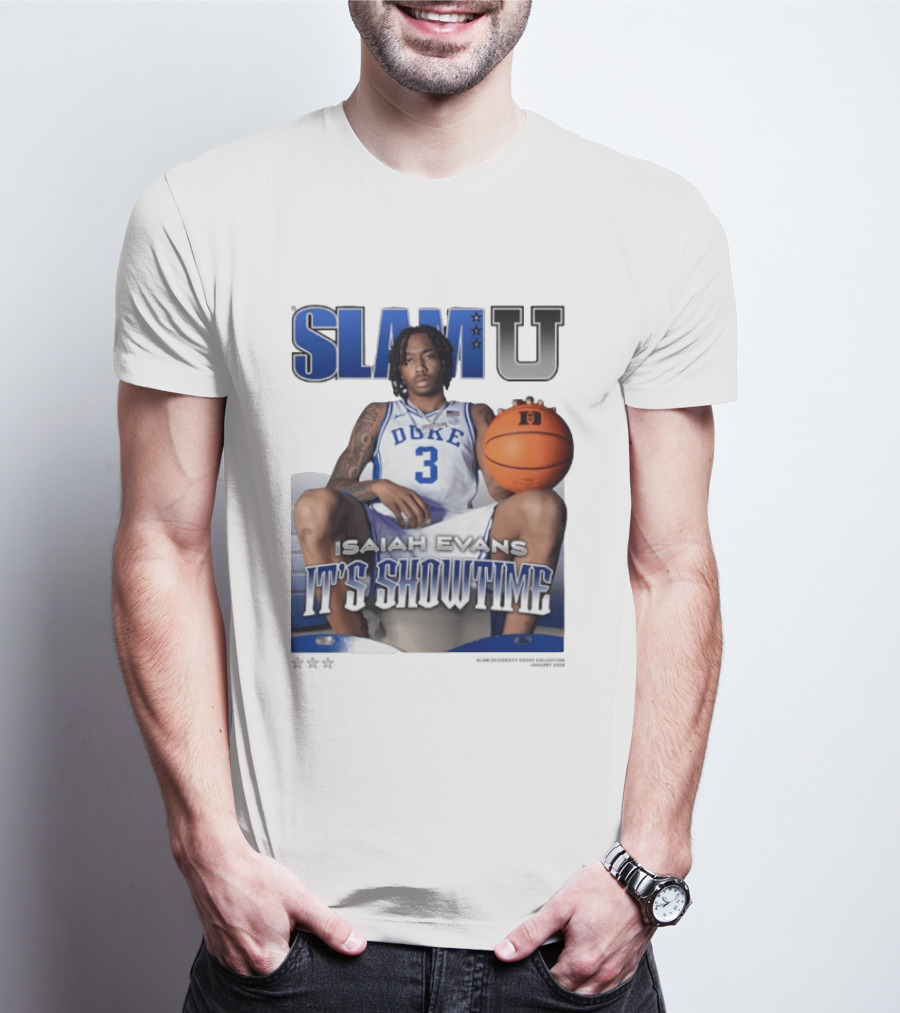 Slam U Isaiah Evans Duke Basketball It's Showtime T-Shirt