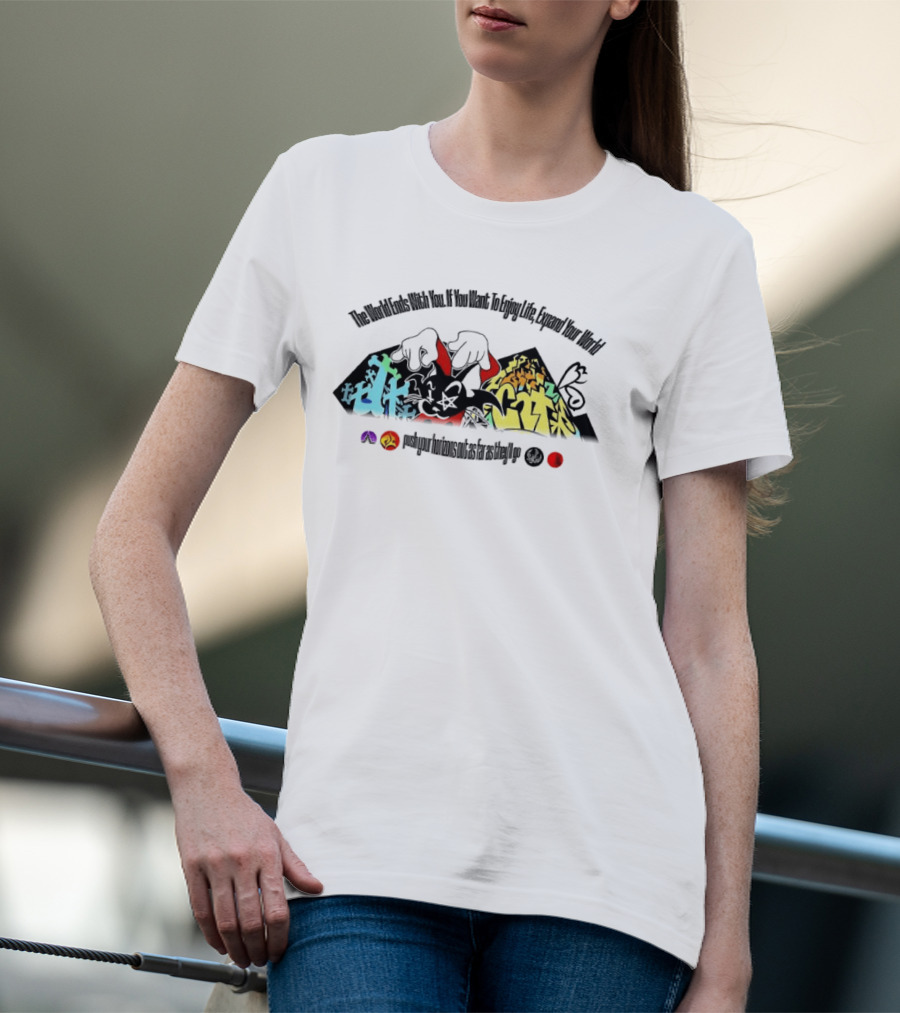 The World Ends With You Enjoy Life Expand Your World Colorful Graffiti T-Shirt