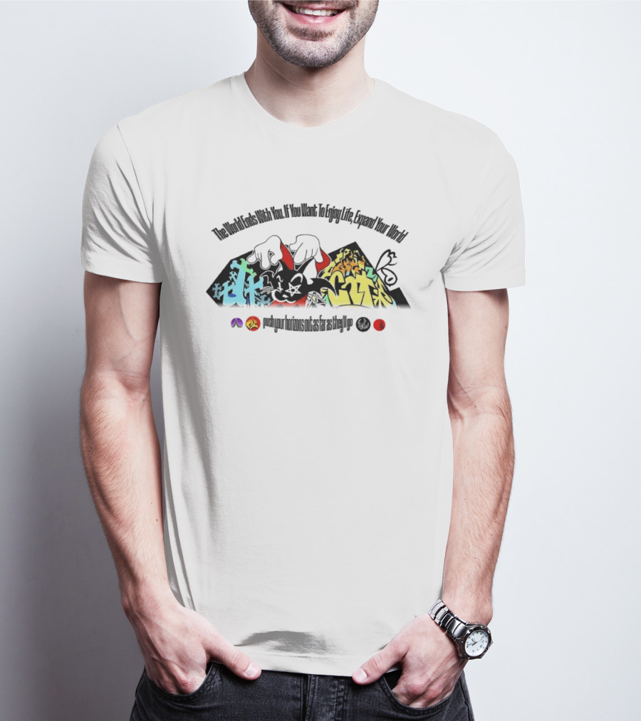 The World Ends With You Enjoy Life Expand Your World Colorful Graffiti T-Shirt