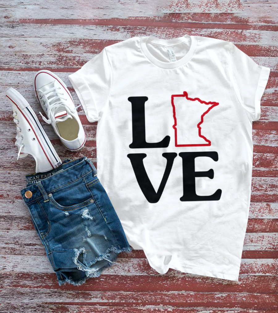 Love Minnesota State Map T-Shirt