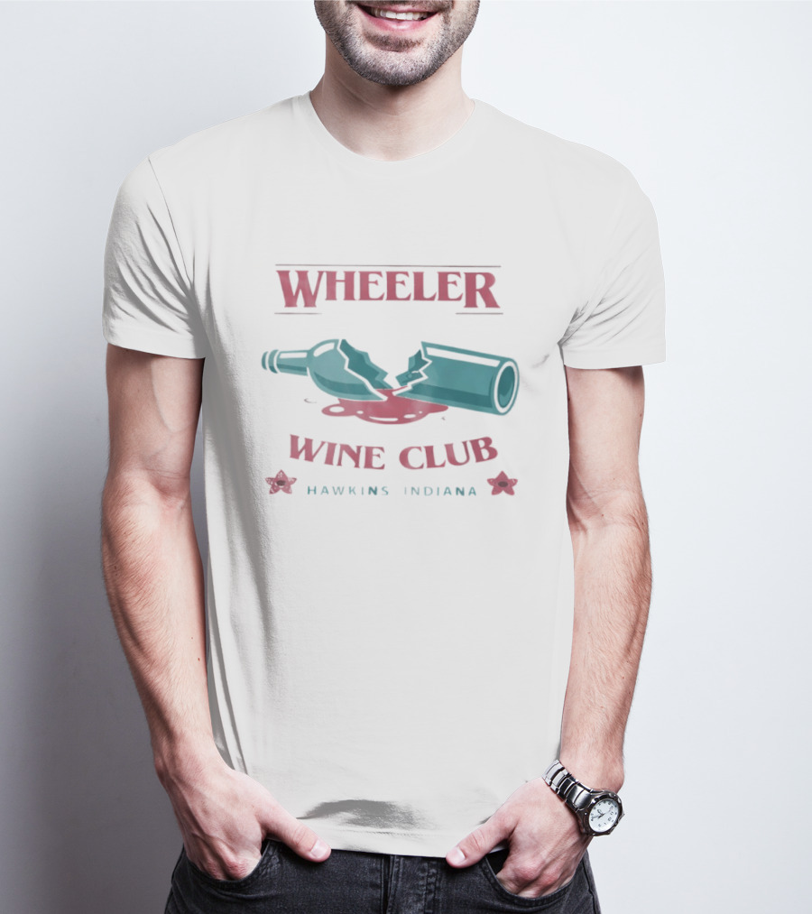 Wheeler Wine Club Hawkins Indiana Broken Bottle T-Shirt
