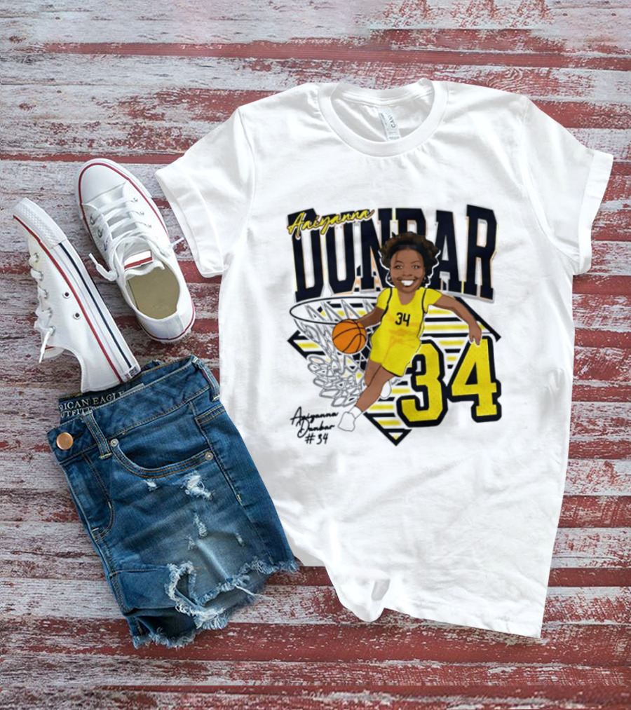 Aaiyanna Dunbar Basketball 34 Michigan Wolverines T-Shirt