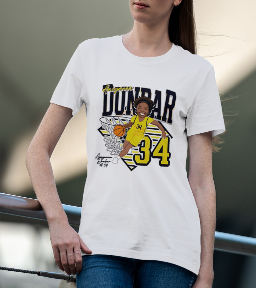 Aaiyanna Dunbar Basketball 34 Michigan Wolverines T-Shirt