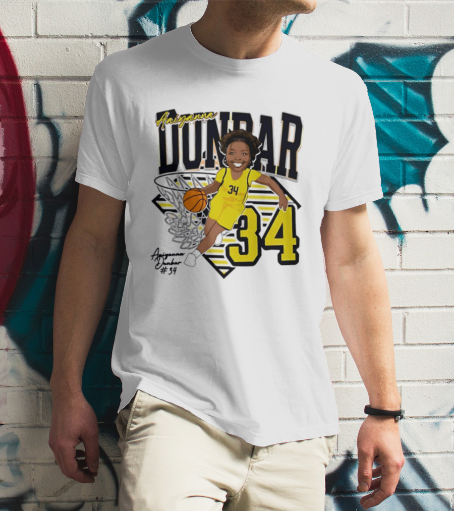 Aaiyanna Dunbar Basketball 34 Michigan Wolverines T-Shirt