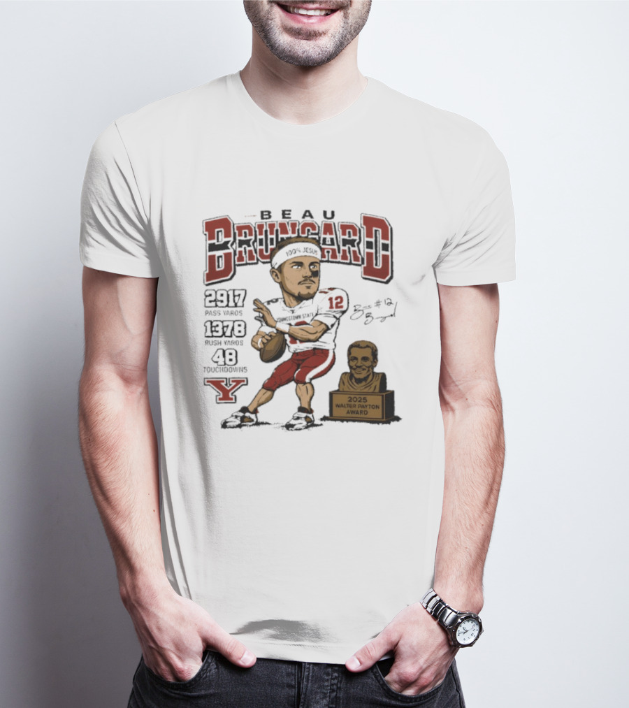 Beau Brungard 2025 Walter Payton Award Winner 2917 Yards 1378 Rushing 48 Touchdowns T-Shirt