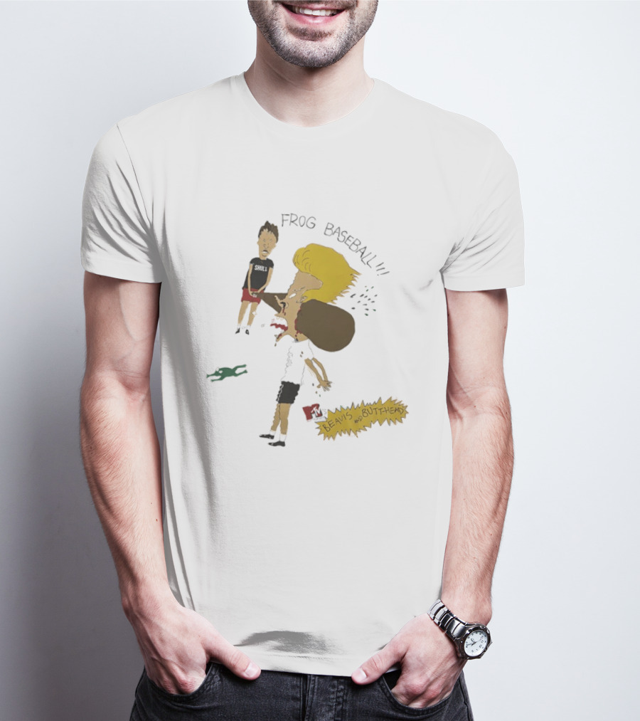 Beavis And Butt Head Frog Baseball T-Shirt