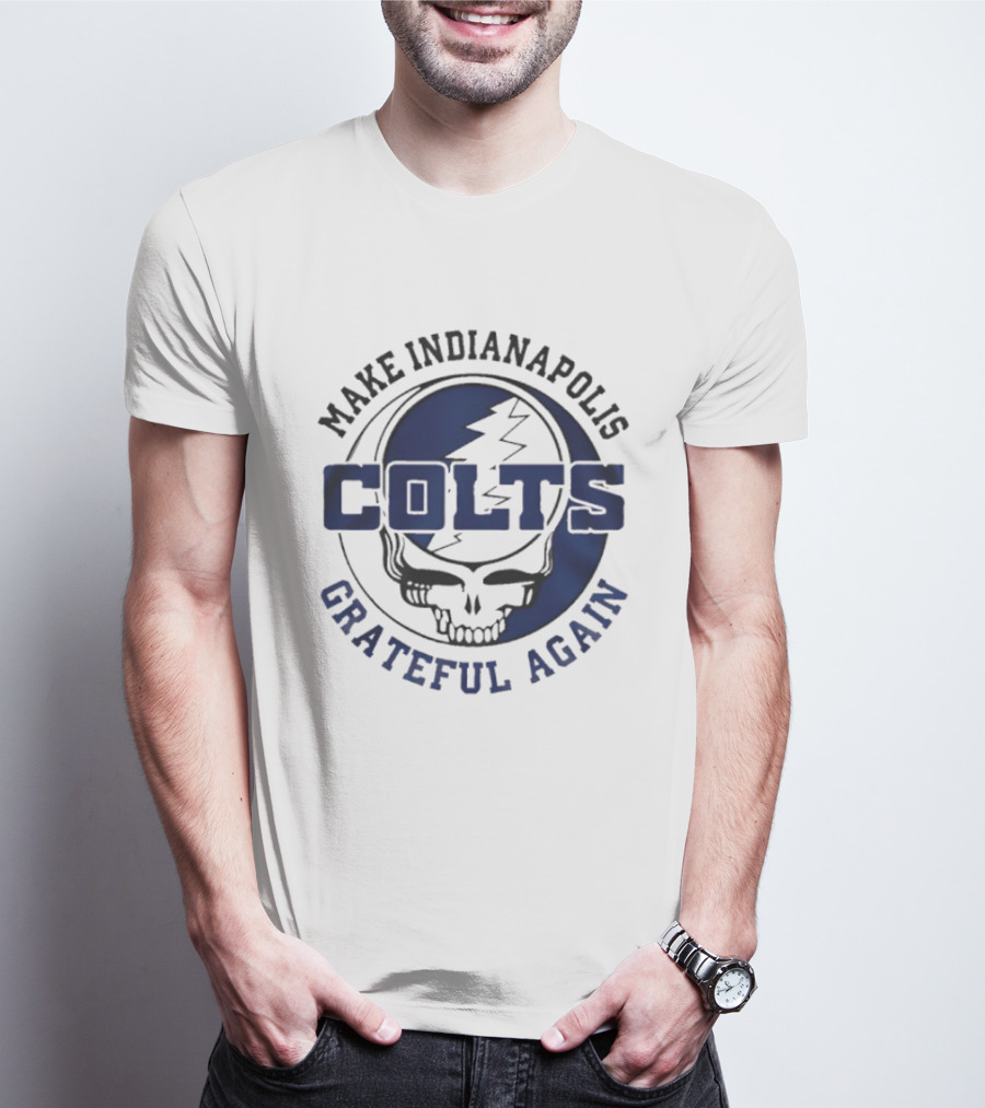 Make Indianapolis Colts Grateful Again Skull Lightning T-Shirt